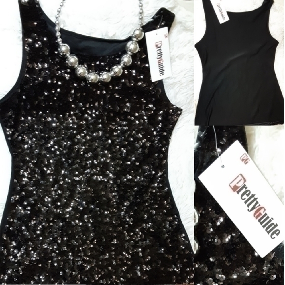 Pretty Guide Sequin Half Tank